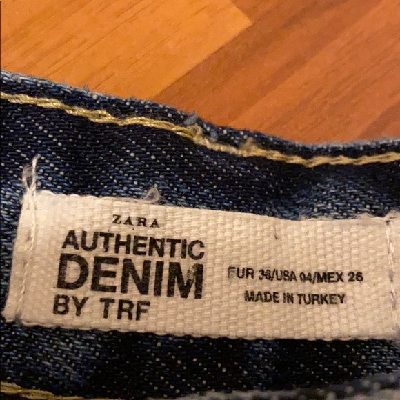 Zara Straight Leg High-Rise Slit Leg Jeans - Picture 7 of 14